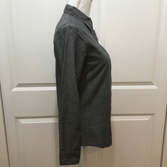 Jonathan Simkhai Gray and White Button Down Shirt - Picture 5 of 7